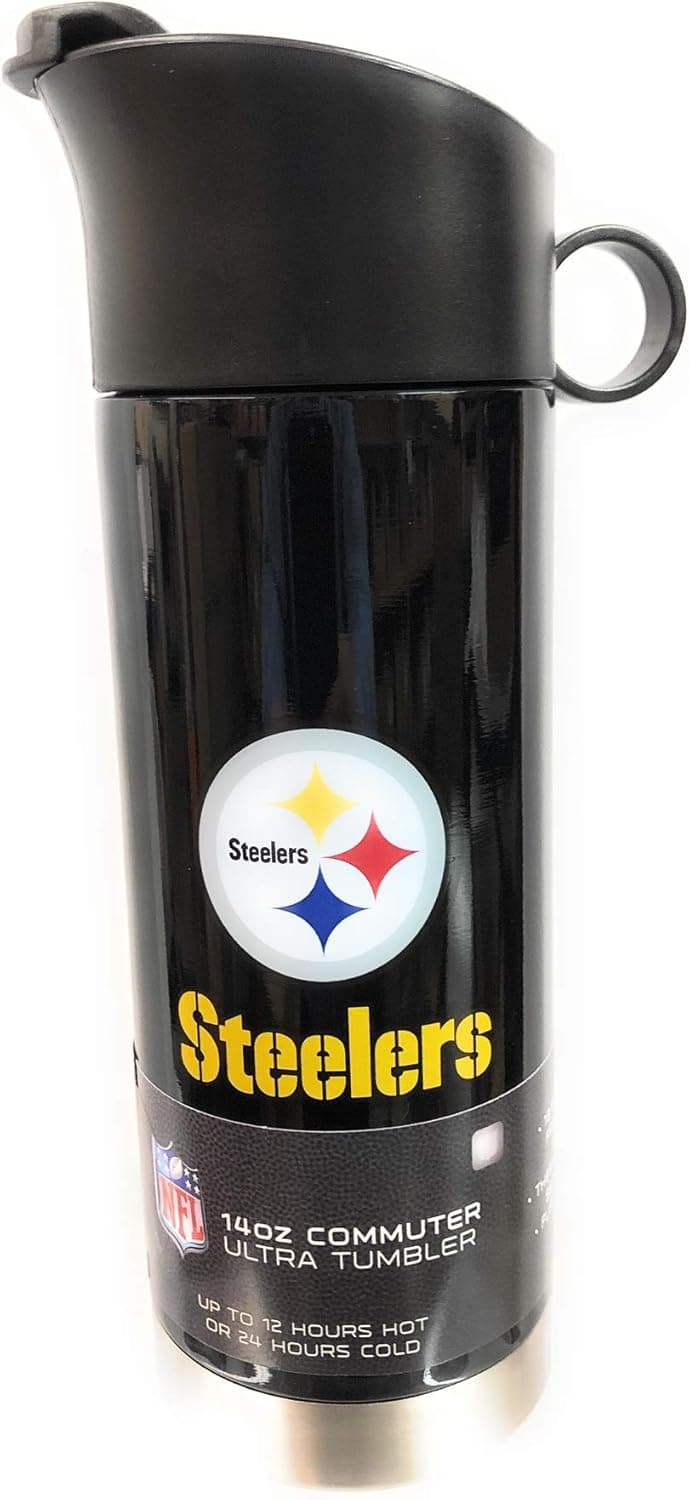 Boelter Pittsburgh Steelers Ultra 14 oz Commuter Mug Up to 12 Hours Hot or 24hrs Cold