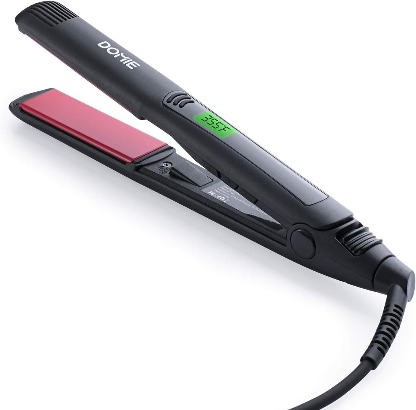 Hair Straightener with MCH Heating, Domie Professional Flat Iron with 1 Inch Titanium Plates, Adjustable Temperature, Suitable for All Hair Types, Makes Hair Shiny and Silky