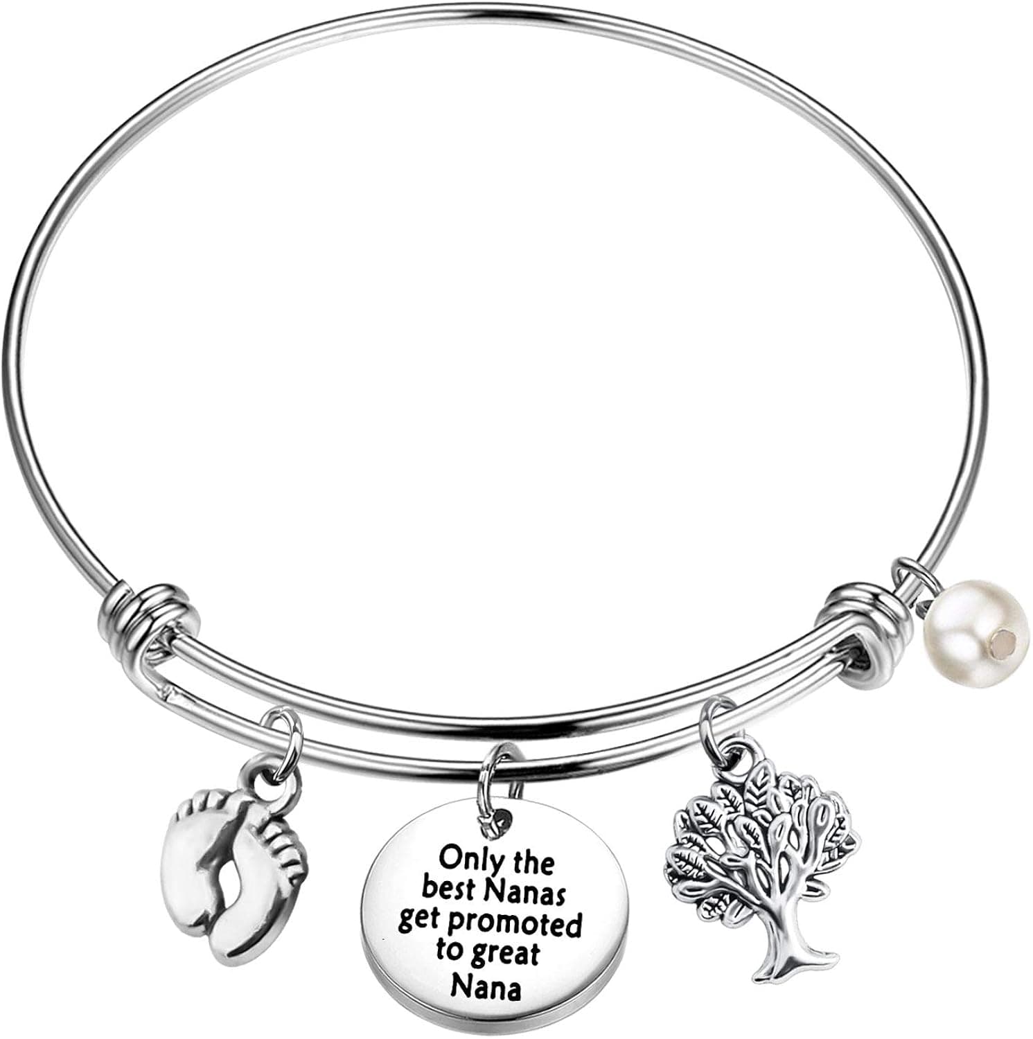 BNQL New Nana Gifts Only The Best Nanas Get Promoted to Great Nana Bracelet Nana to Be Gifts Nana Again Gifts Nana Jewelry Announcement Gifts