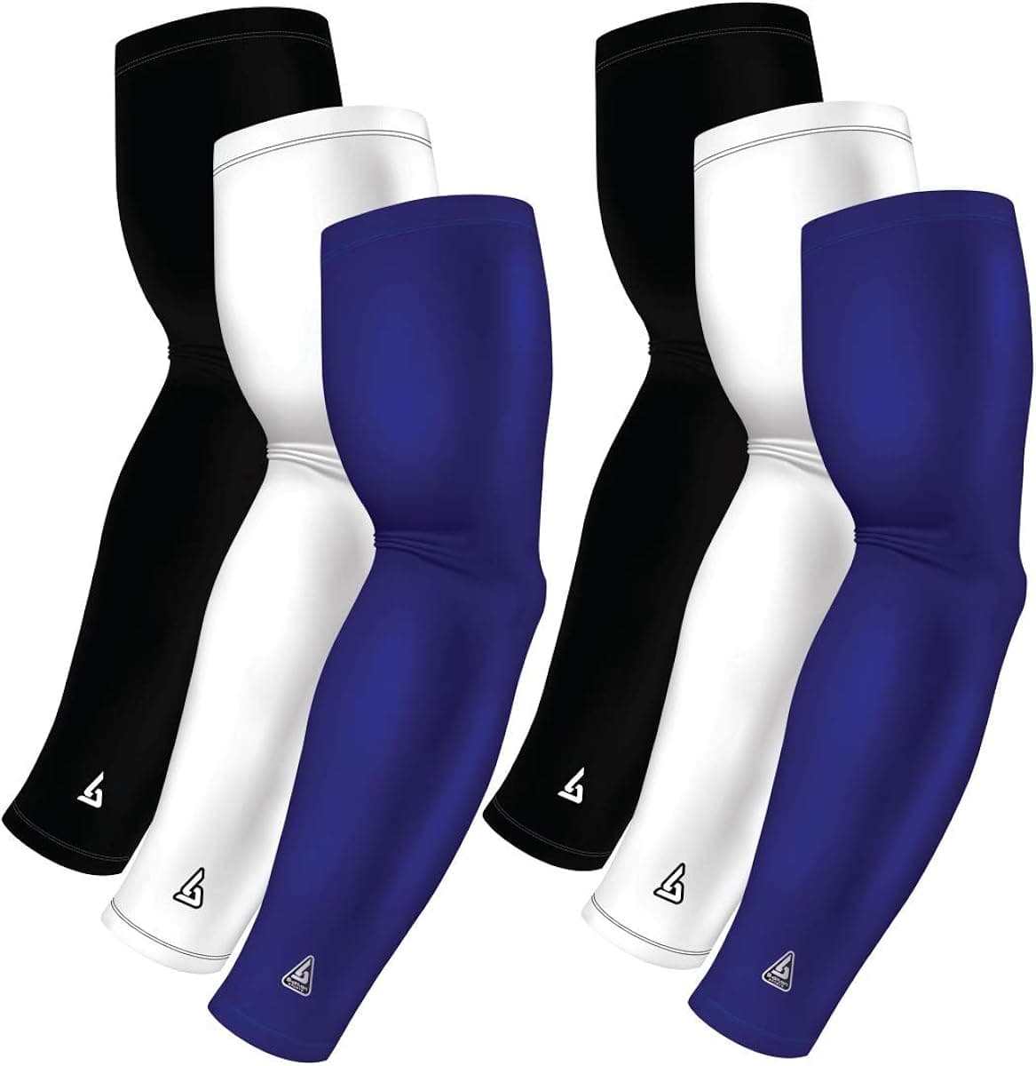 Cooling Compression Arm Sleeves for Men, Women, Youth Sports - UV Sun Protection & Tattoo Cover Up Forearm Sleeve - 6 Pack
