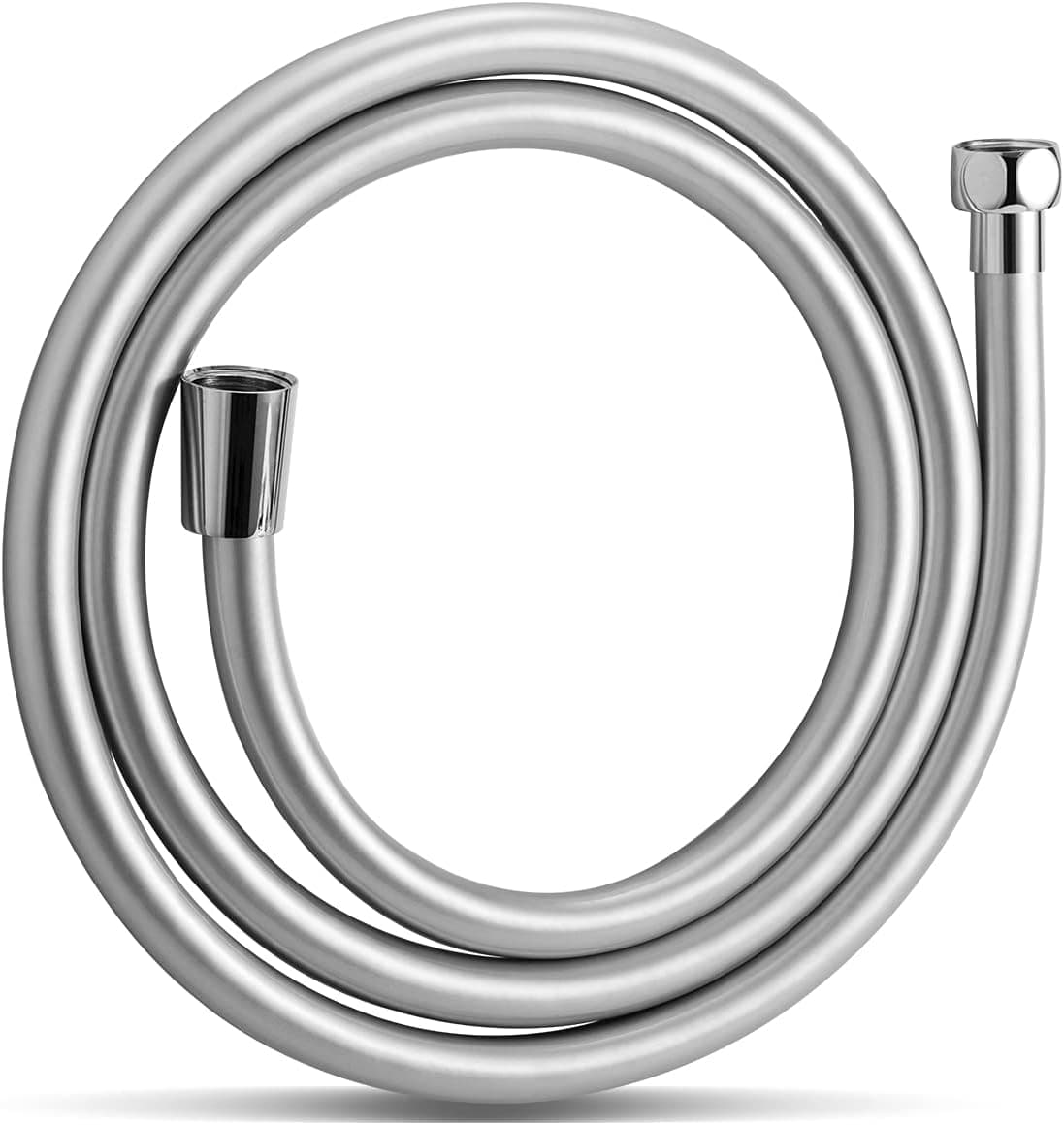 OFFO Shower Hose, Premium RV PVC Handheld Shower Head Hose Flex Hoses Extension with Brass Insert and Nut for Bathing Toilet Cleaning Pet Bathing 60 Inches Silver Gray