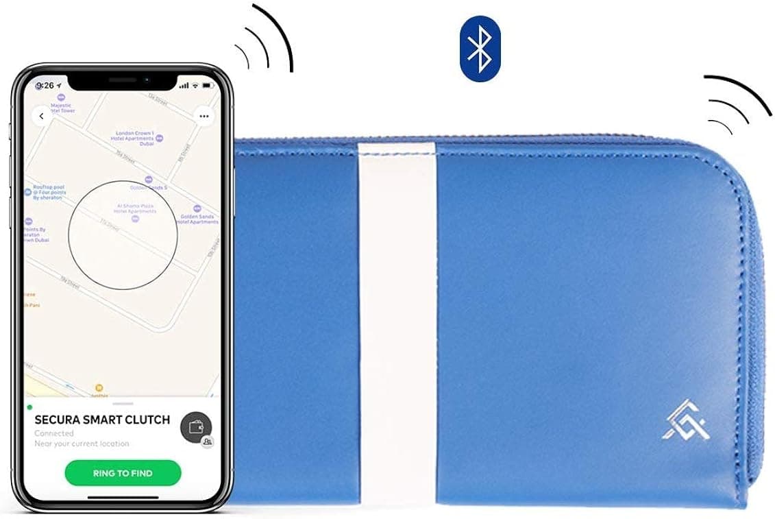 Cuir Ally Women's Smart Clutch with Tracking Technology
