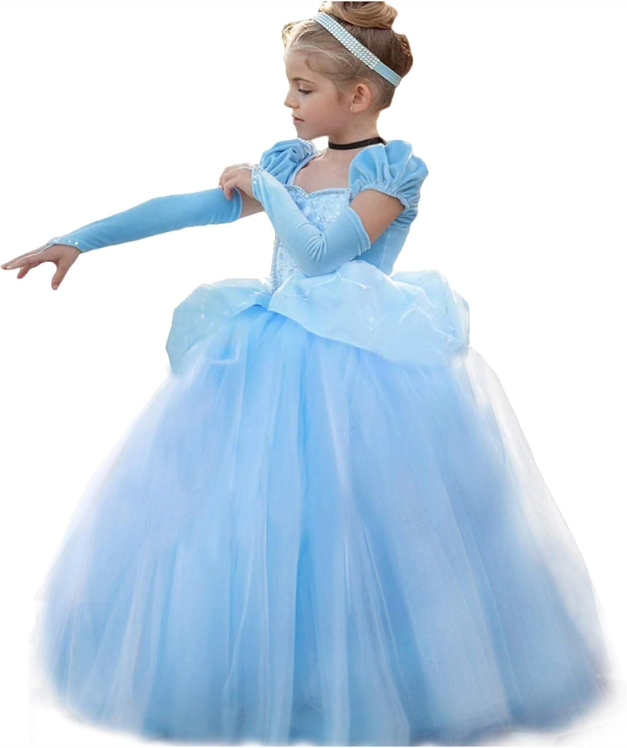 CQDY Cinderella Dress Princess Costume Halloween Party Dress up Blue