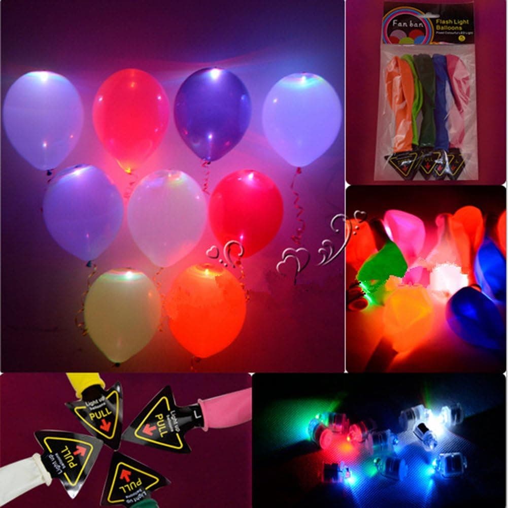 Nsstar Mixed Color Party LED Light up Balloons (30pcs)