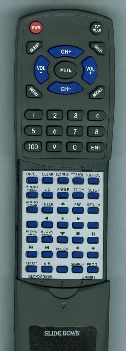 Replacement Remote Control for MEMOREX MVD2029, MVD2032, 0MVD2029REMCON