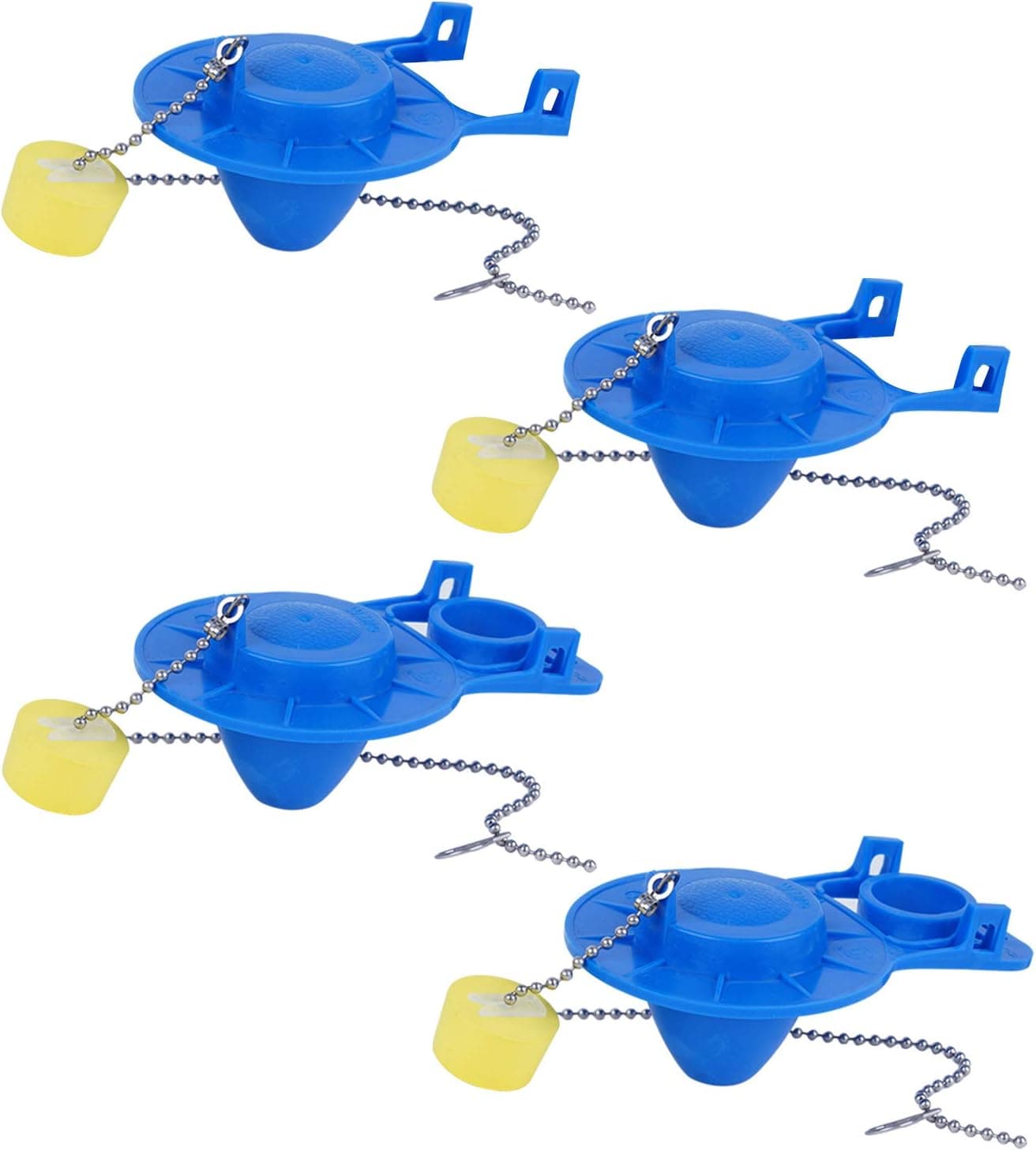 4 Pack 2-inch Universal Toilet Tank Flapper, Long Lasting All Rubber Seal Flapper Replacement Water Saving, High Performance, Easy to Install- Blue