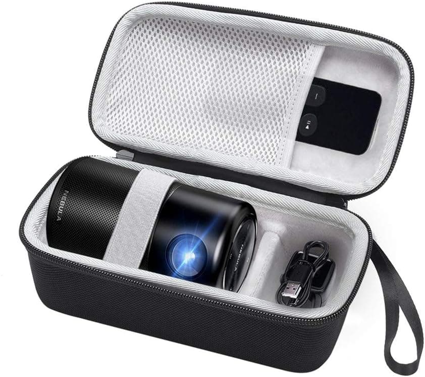 HDmirrorR Hard Protection Carry Bag Travel Case for Nebula Capsule Smart Mini Projector, Can Extra Accommodate The Remote Control, Charger Plug, USB Cable etc, Smaller and More Convenient (Case)