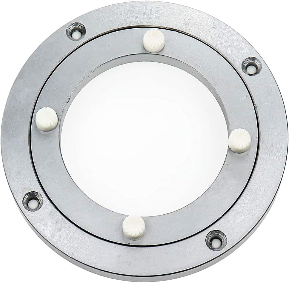 HONJIE 4 Inch Heavy Duty Aluminum Rotating Turntable Bearings Ring Hardware for Dining Table 120mmx8.5mm