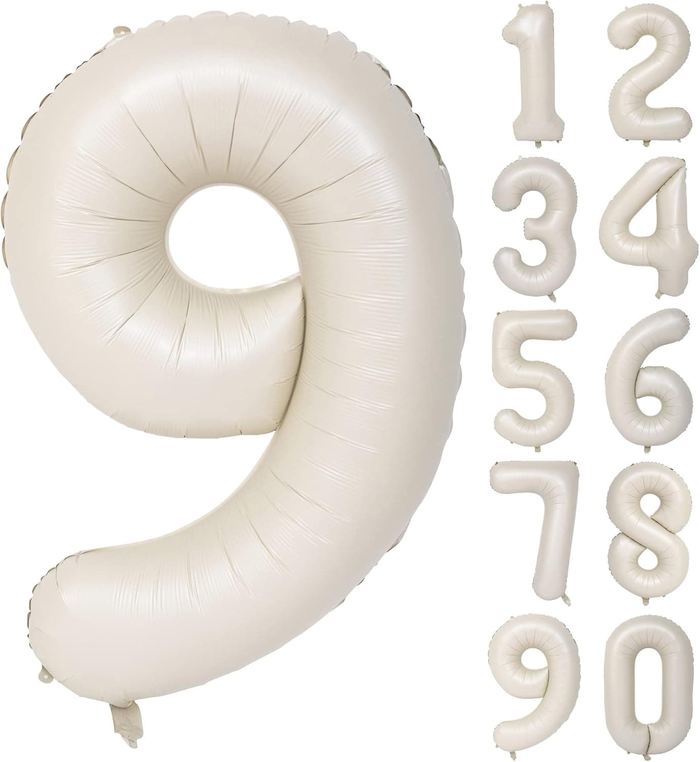 40 In Cream white Number Balloons Helium Foil Mylar Balloon Birthday Party banquet Decoration Digital 9