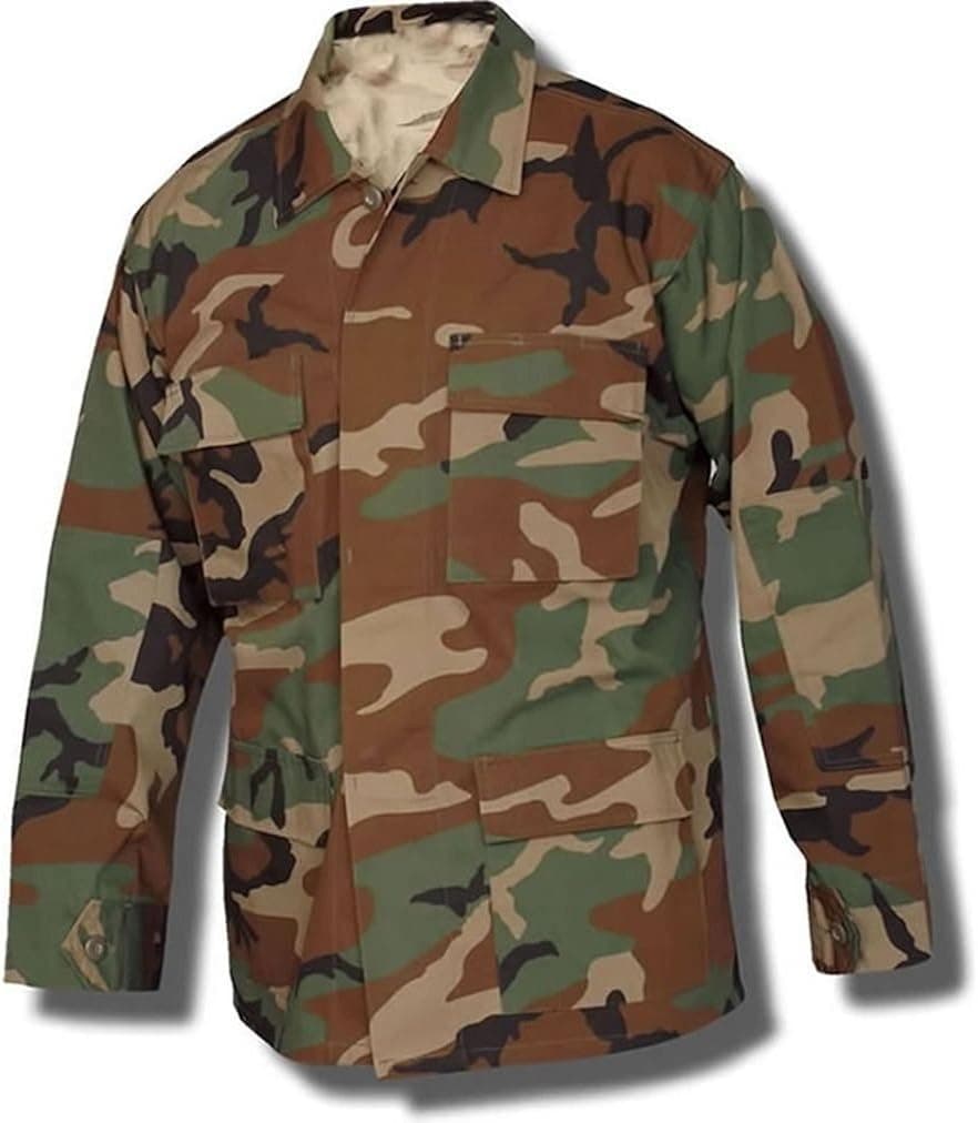 BDU Coat - Shirt; Woodland Camouflage Size Small Short "Army Issue Surplus"