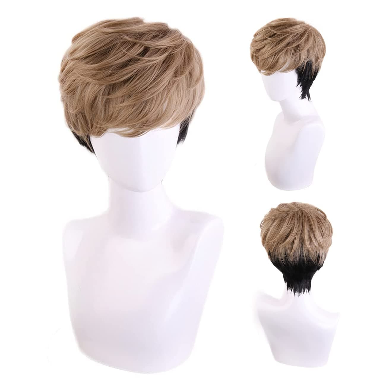 wxypreey SangWoo Short Wig Cosplay Costume Heat Resistant Synthetic Hair