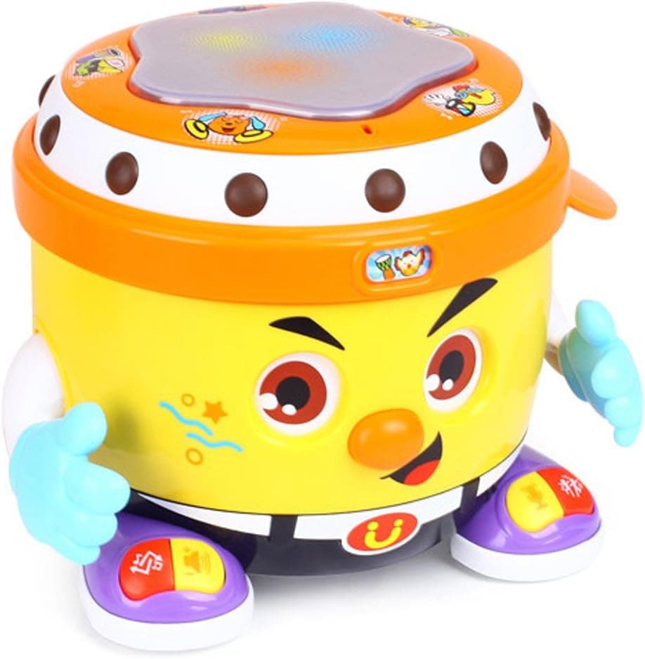 fisca Baby Musical Drum Toys, Learning Educational Toy for Baby & Toddler - Electronic Drum Instruments Set with Lights for 1 2 3 Year Old Boys and Girls