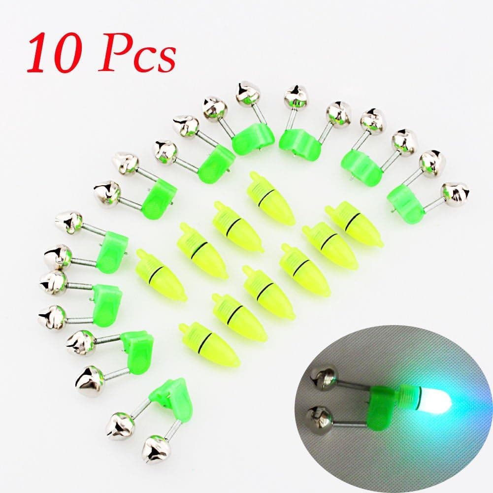 Outdoor Night Fishing Accessory Rod Tip LED Light Fish Bite Double Alarm Bells