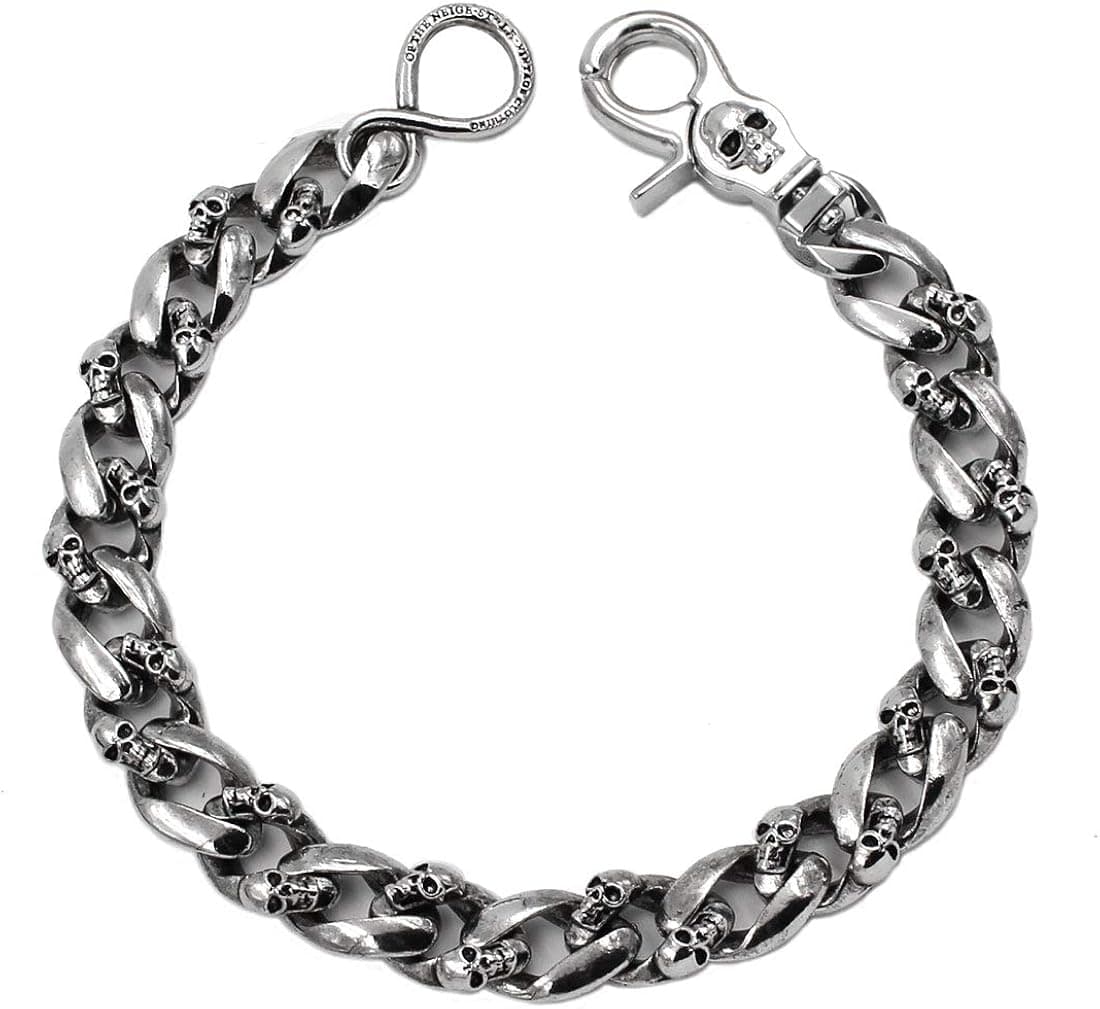 UNIQSUM Short Heavy Skull Wallet chain Biker Punk Trucker Key chain