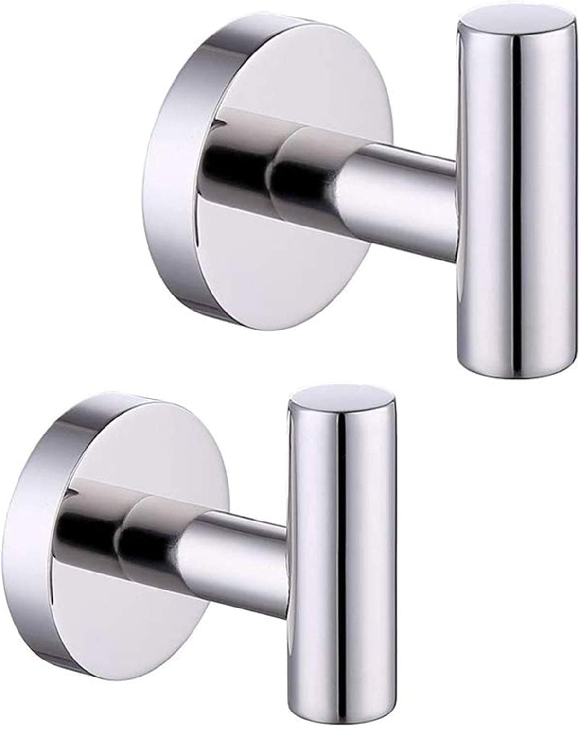 Bathroom Towel Hooks Wall Hooks for Hanging Coat Hook Towel Holder Racks for Bathroom Hangers and Hooks Wall Mounted Robe Clothes Hook Bathrobe Shower Hand Towel Holder Kitchen Bedroom Chrome,2 P