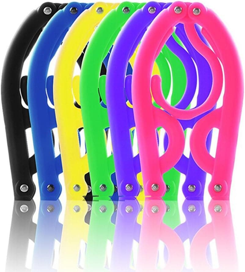Connecting DOTS Pack of 6 (Black, Blue, Yellow, Green, Purple, Pink) FOLDABLE Travel Clothes & Multipurpose Hangers, For Baby, Kids, Adult & Suit Hangers, Compact & Easy Storage for Travel