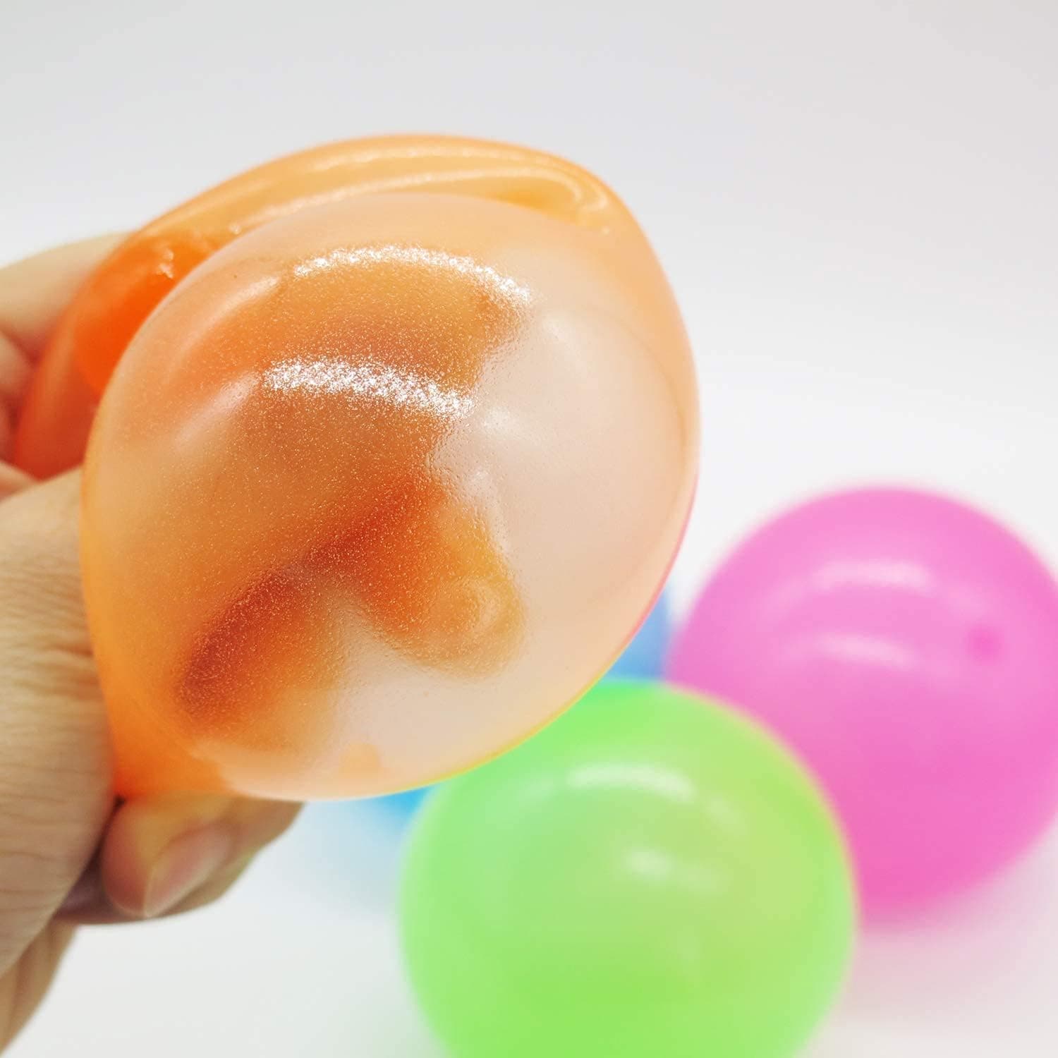 Sticky Balls ,Ceiling Balls ,Fidget Stress Balls, Part Toy Glow Sticks Balls for Magnetic Dough in The Dark 60mm