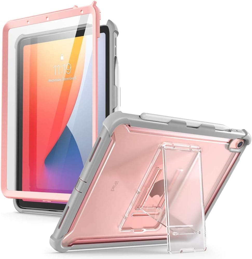 i-Blason Ares Case for iPad Air 5th Generation/iPad Air 4th Generation 10.9 Case (2022/2020), Full-Body Kickstand with Built-in Screen Protector Cover with Pencil Holder (Rosegold)