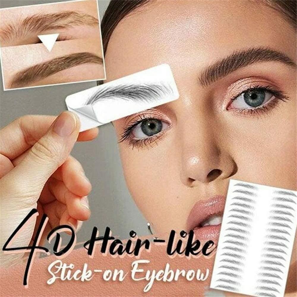 4D Hair-like Authentic Eyebrows, Imitation Ecological Lazy Natural Tattoo Eyebrow Stickers Waterproof for Woman & Man Makeup Tool (E16)