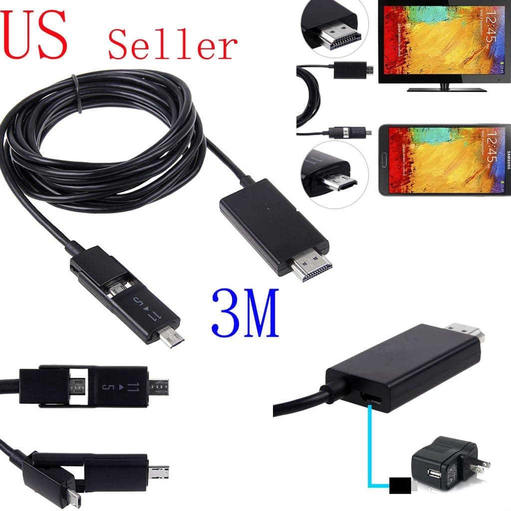 FYL 10FT Micro USB MHL to HDMI HDTV Cable Adapter For Samsung Galaxy Tab 3 Note 3 4