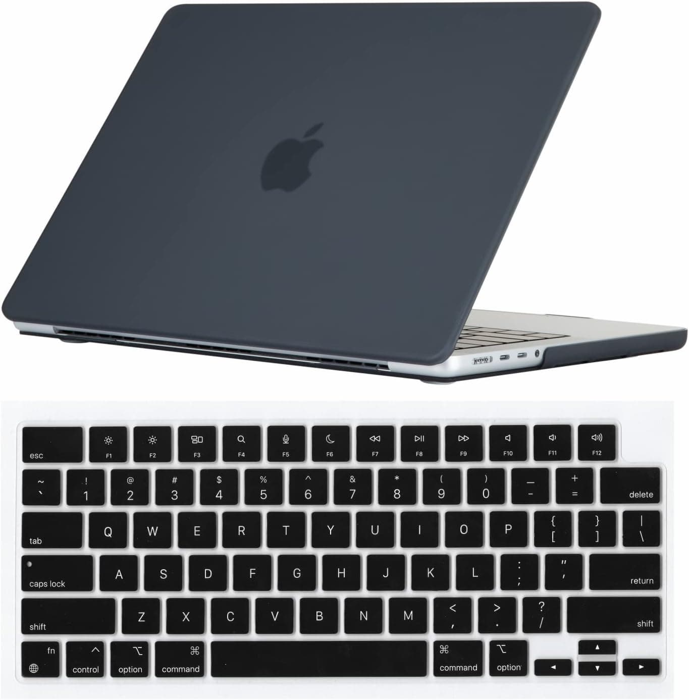 Se7enline Compatible with MacBook Pro 14 inch Case Frosted Hard Shell Laptop Cover 2023 2022 2021 for Mac Pro 14-inch New Model A2442 A2779 M2 M1 Pro/Max &Keyboard Skin, Black