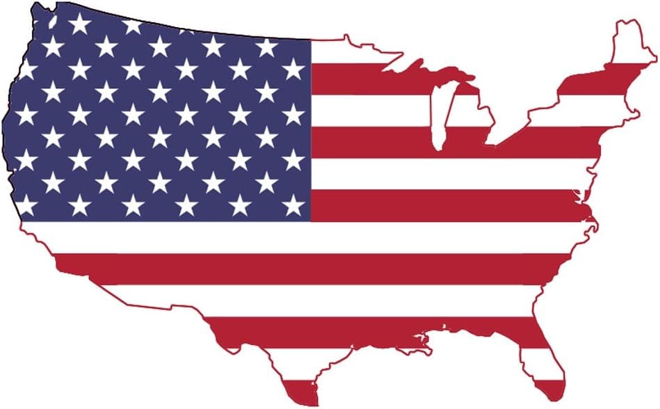DEKOSH American Flag Map Wall Sticker 24" x 16" | Patriotic Decorations USA Flag Over Map Home Decor Wall Art