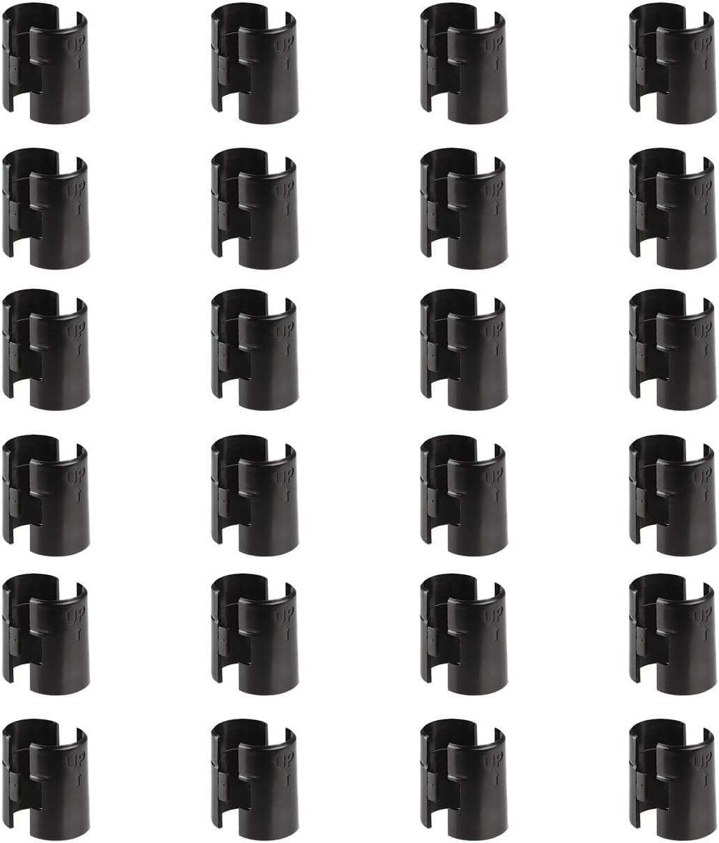 Alera Wire Shelving Shelf Lock Clips, Plastic, Black, Bundle of 24 Clips