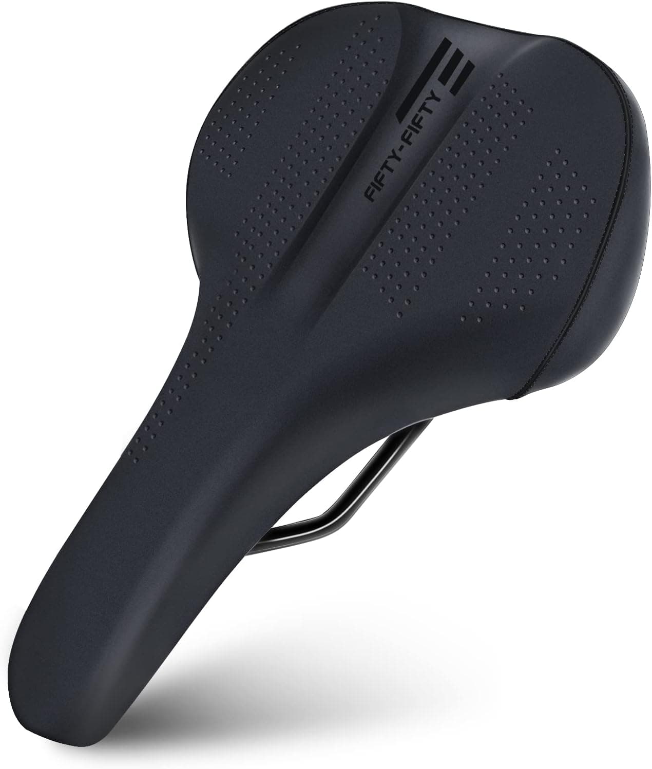 FIFTY-FIFTY Mountain Bike Saddle, Comfortable Memory Foam Bike Seat, Soft Waterproof Bicycle Seat for Man and Women, Compatible with MTB, Road Bike