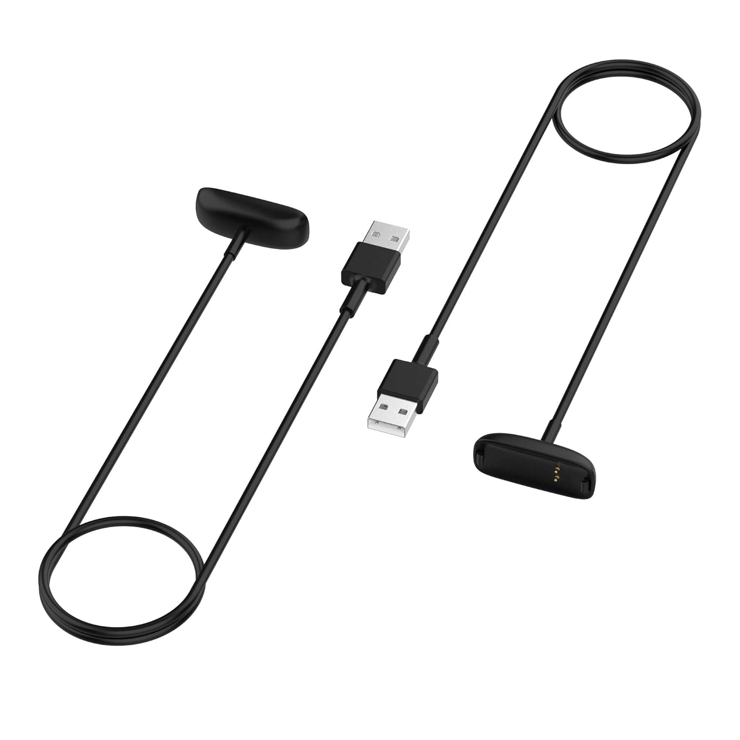 Chofit 2 Pack Charger Cable Compatible with Fitbit Inspire 2 Bands, 3.3FT/1FT Replacement Charging Charger Cable Compatible with Fitbit Ace 3 Bands for Kid (Black,2X3.3FT)