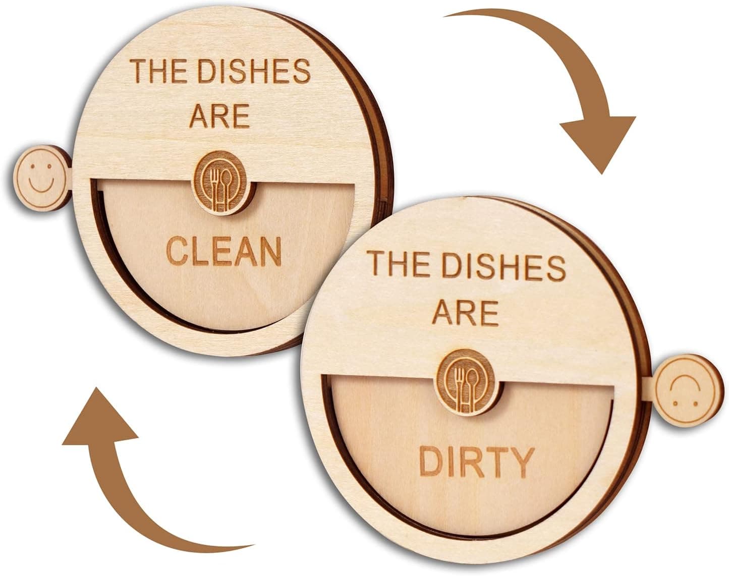 Dishwasher Magnet Clean Dirty Sign Indicator, Clean Dirty Magnet for Dishwasher, Non-Scratch Strong Magnetic Backing, Easy to Read and Rotating Changing Signs for Kitchen Organization and Storage
