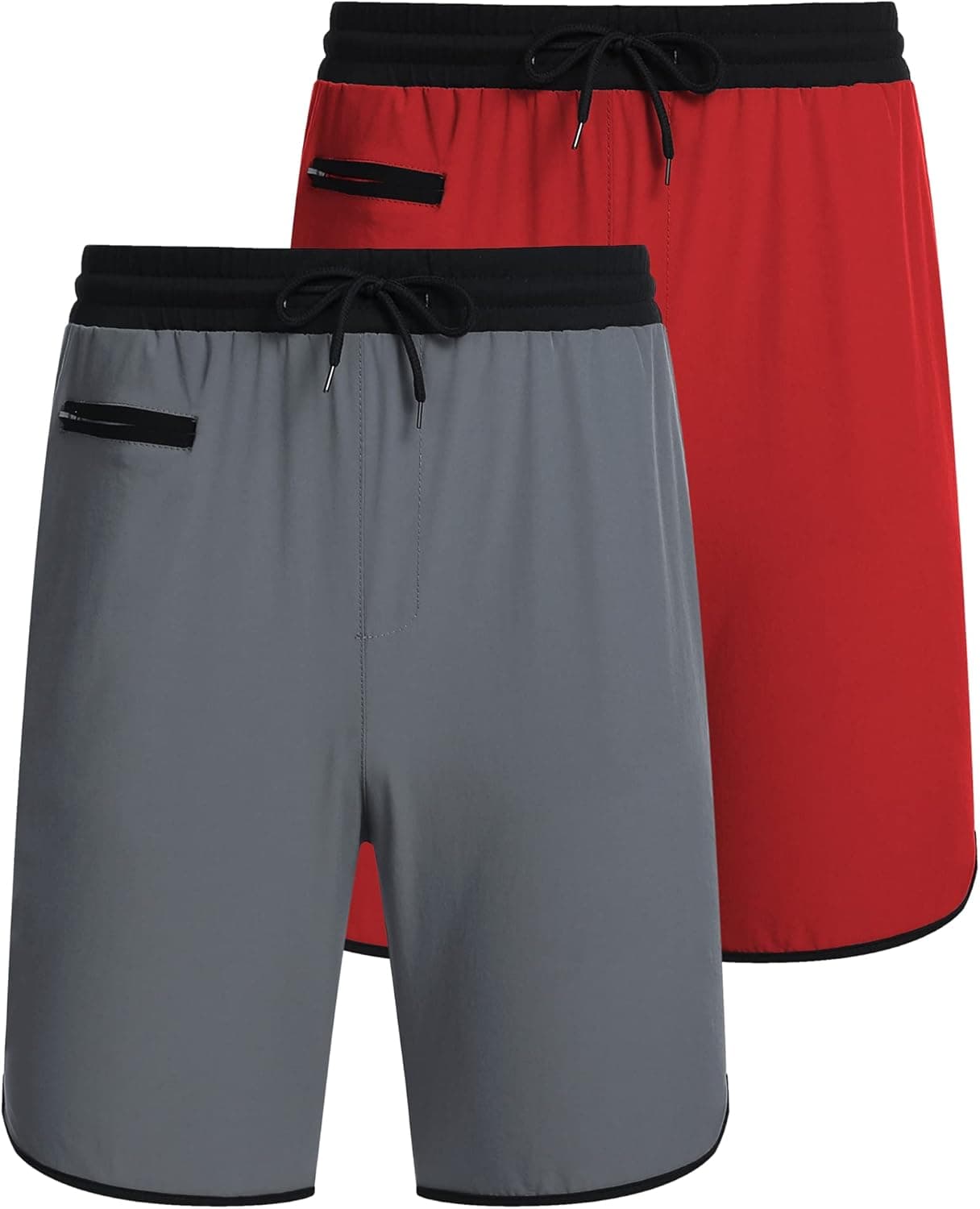 Pinspark 2 Pack Workout Shorts Men Gym Running Athletic Shorts Quick Dry for Sport