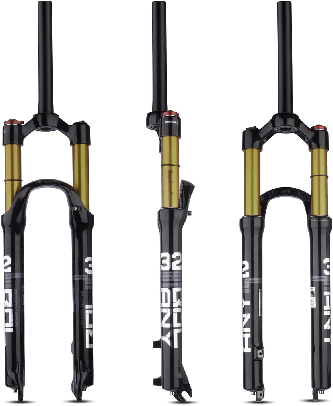 BOLANY 26/27.5/29 inch MTB Bicycle Magnesium Alloy Suspension Fork, Tapered Steerer and Straight Steerer Front Fork (Manual Lockout - Remote Lockout)