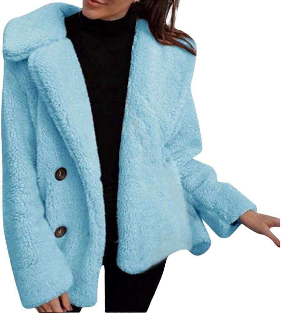 AANB Women Winter Casual Warm Parka Jacket Solid Outwear Coat Overcoat Outercoat
