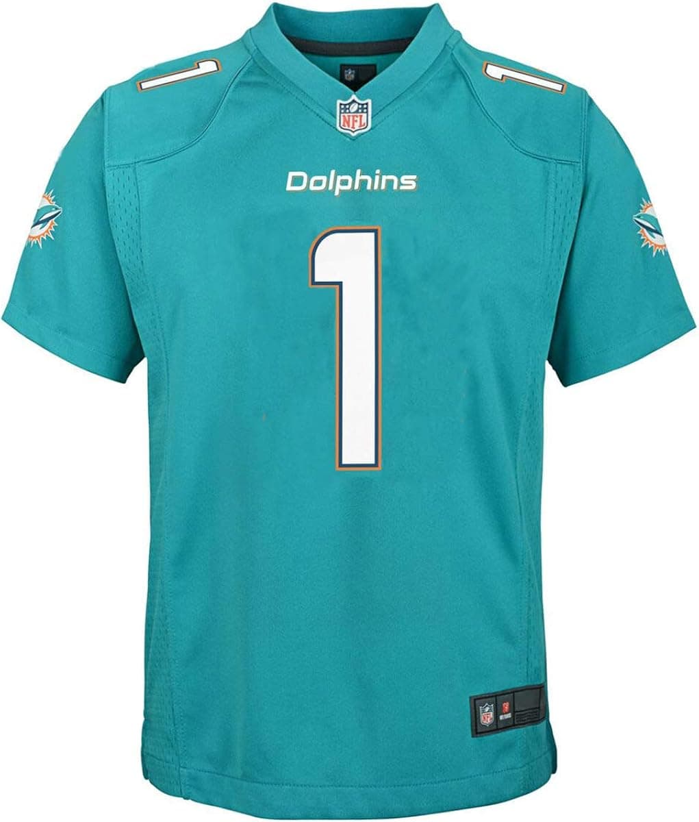Tua Tagovailoa Miami Dolphins #1 Youth Player Name & Number Home Game Team Jersey