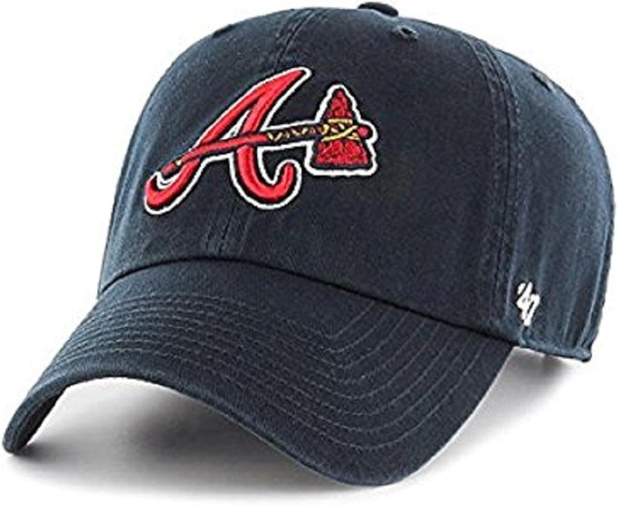 '47 Brand Atlanta Braves Clean up MLB Dad Hat Cap Navy/Red