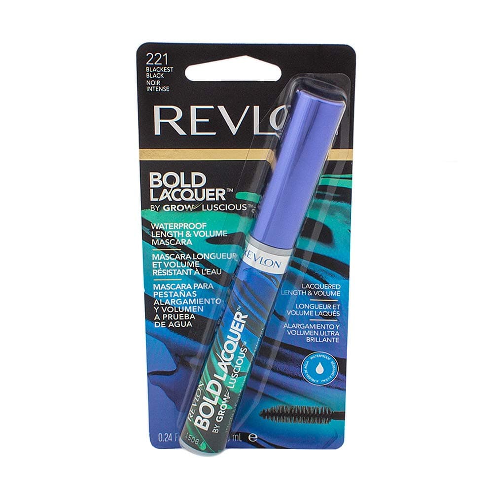 Revlon Bold Lacquer Grow Luscious Length Volume Mascara, Blackest Black 221/001 (Pack of 4)