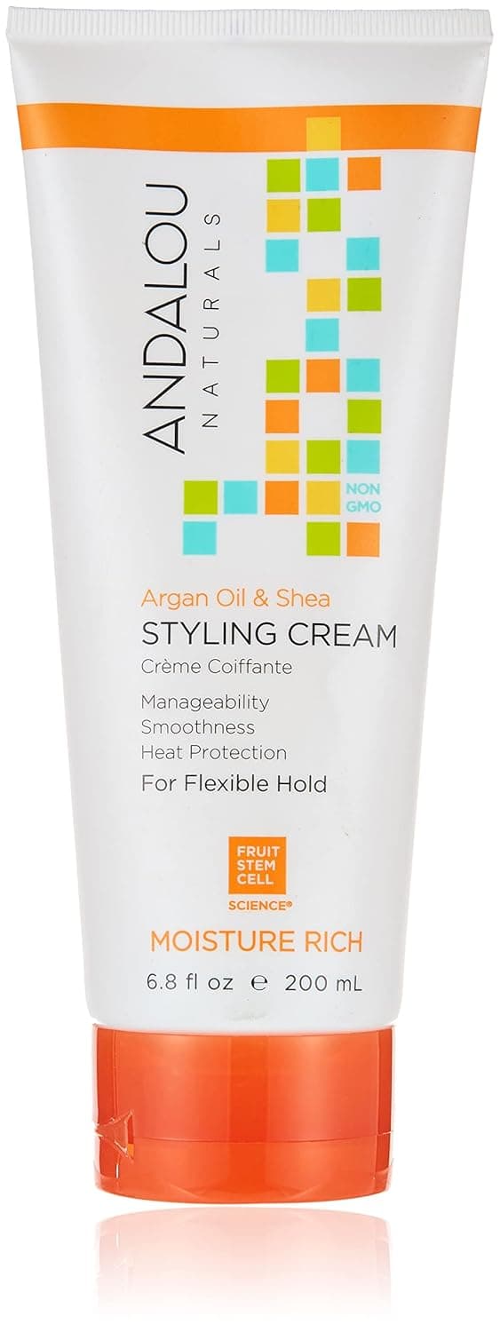 Andalou Naturals Styling Cream Ounces, Argan Oil & Shea, 6.8 Fl Oz