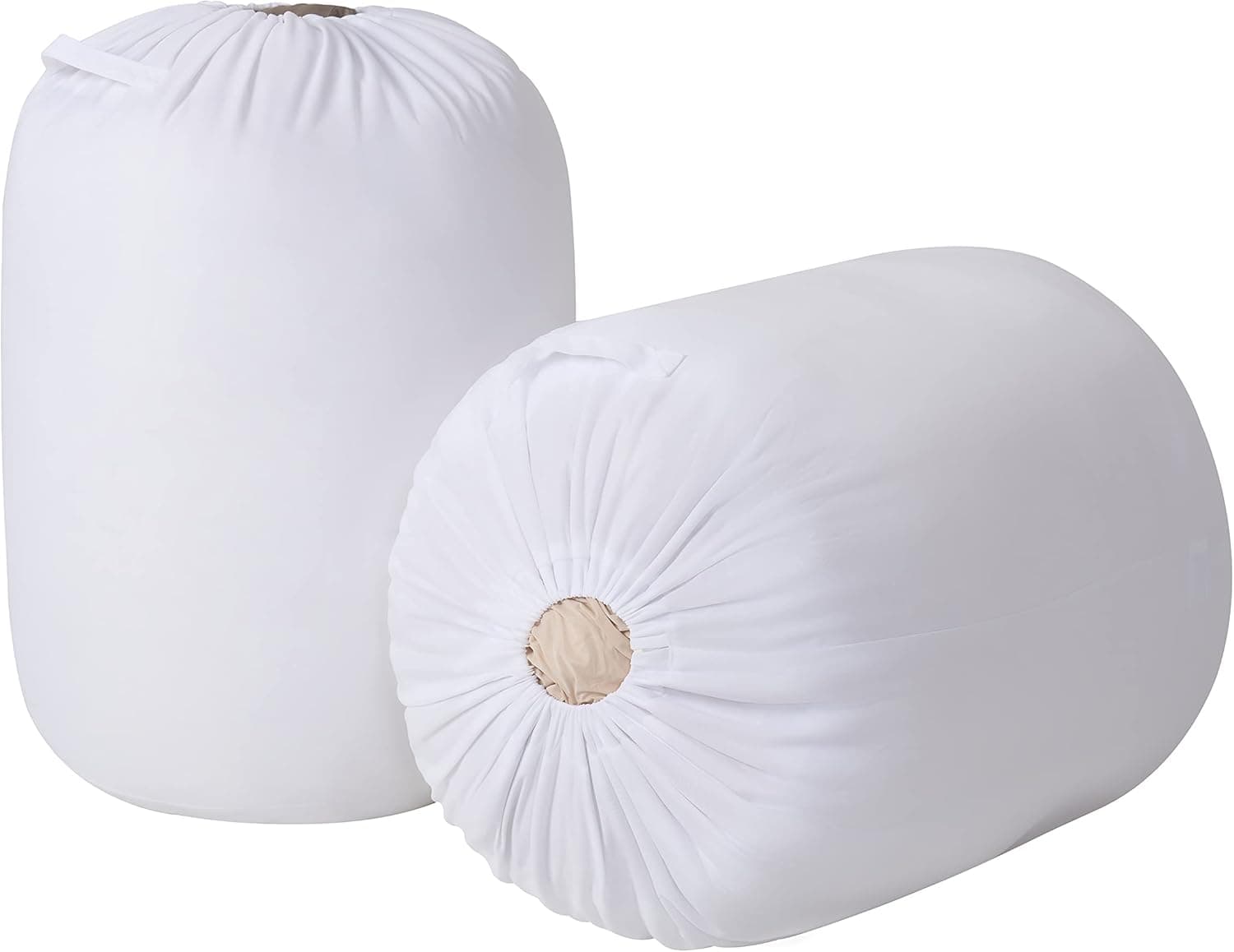 ECOWAN LIVING 26Gal Extra Large Cylindrical Comforter Quilt Blanket Pillow Storage Bag, Closet Organizer Storage Container, Reusable Drawstring Packing Bag, Durable, Moistureproof(White, XL, 2 bag)