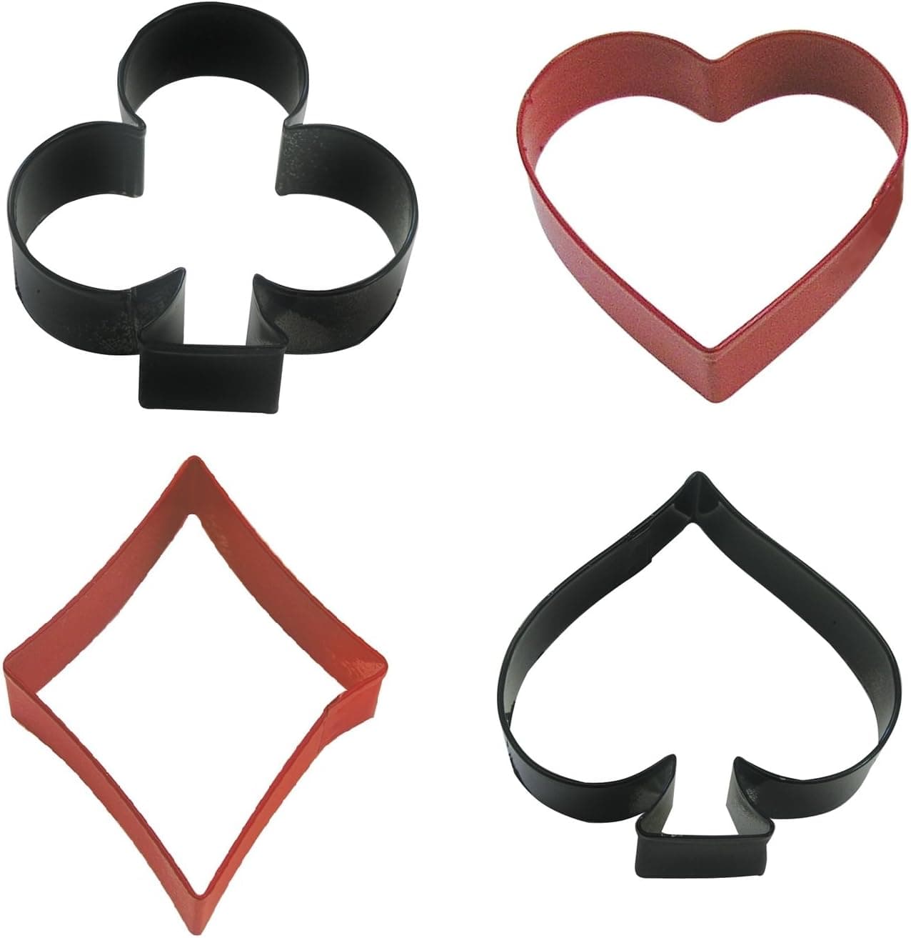R&M International Casino Playing Card Suits Cookie Cutters, Spade, Heart, Club, Diamond, 4-Piece Set