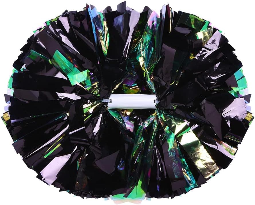Hooshing 2 Pack Cheerleading Pom Poms with Baton Handle Rainbow Colorful Cheer Pom Poms for Sports Team Spirit Cheering Kids Adults