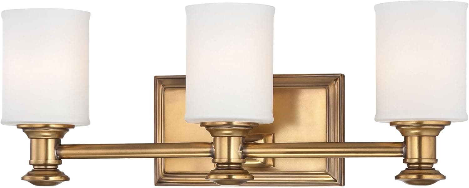 Minka Lavery Wall Light Fixtures Harbour Point 5173-249 Glass Reversible 300w (7" H x 19" W) Vanity Light in Brass