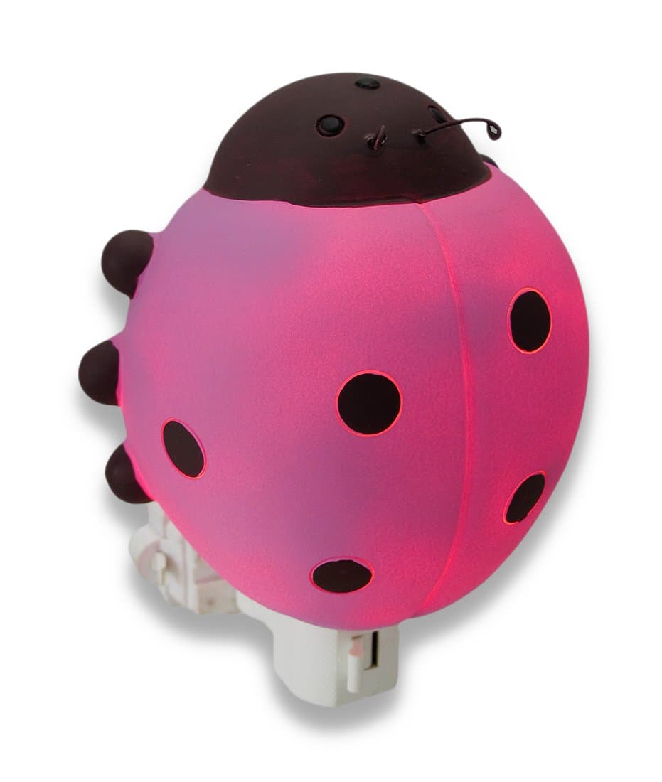 Zeckos Children`s Pink Ladybug Night Light Nite Lite
