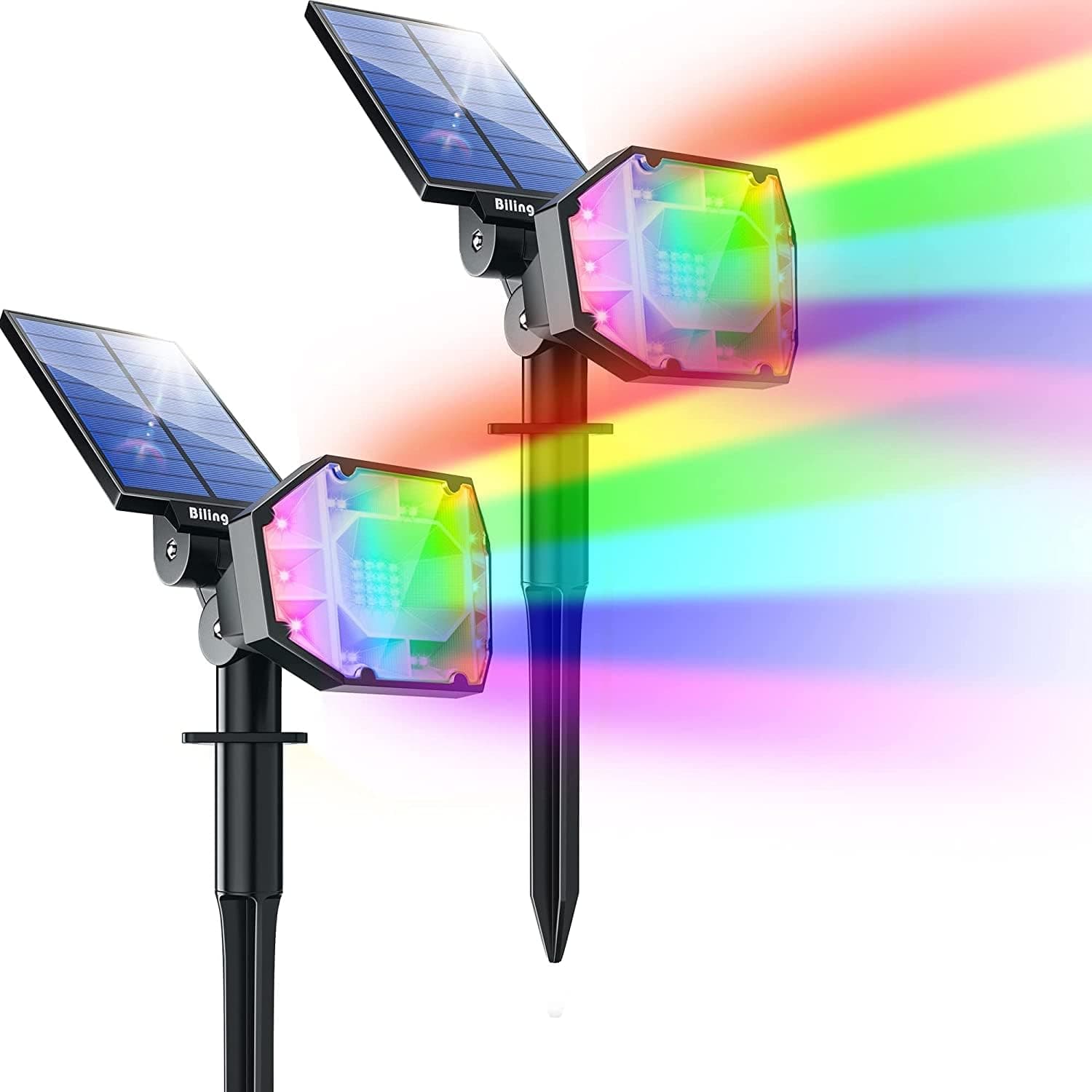 Biling Solar Spot Lights Outdoor, Solar Powered Landcape Lights Outdoor Waterproof