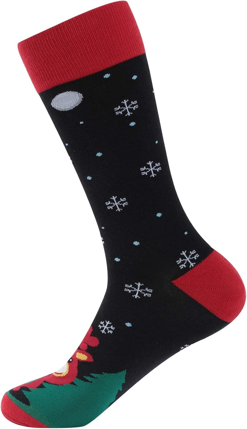 Bun Large Christmas Cotton Crew Socks Unisex Holiday Socks Novelty Christmas Gift Socks for Children Teens Adults