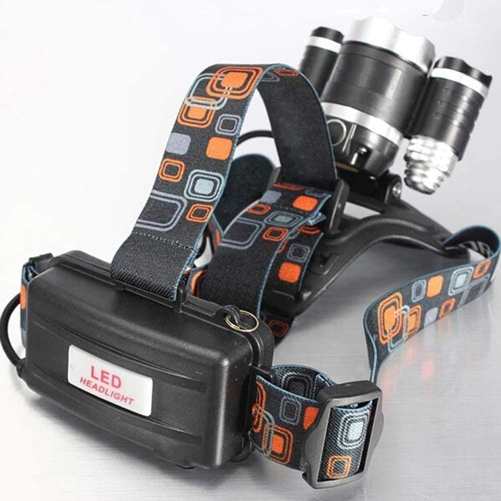 Headlamp LW-5000 3LED 10W 3 Mode 5000LM White Light Headlamp Portable Black for Camping, Traveling, Hiking