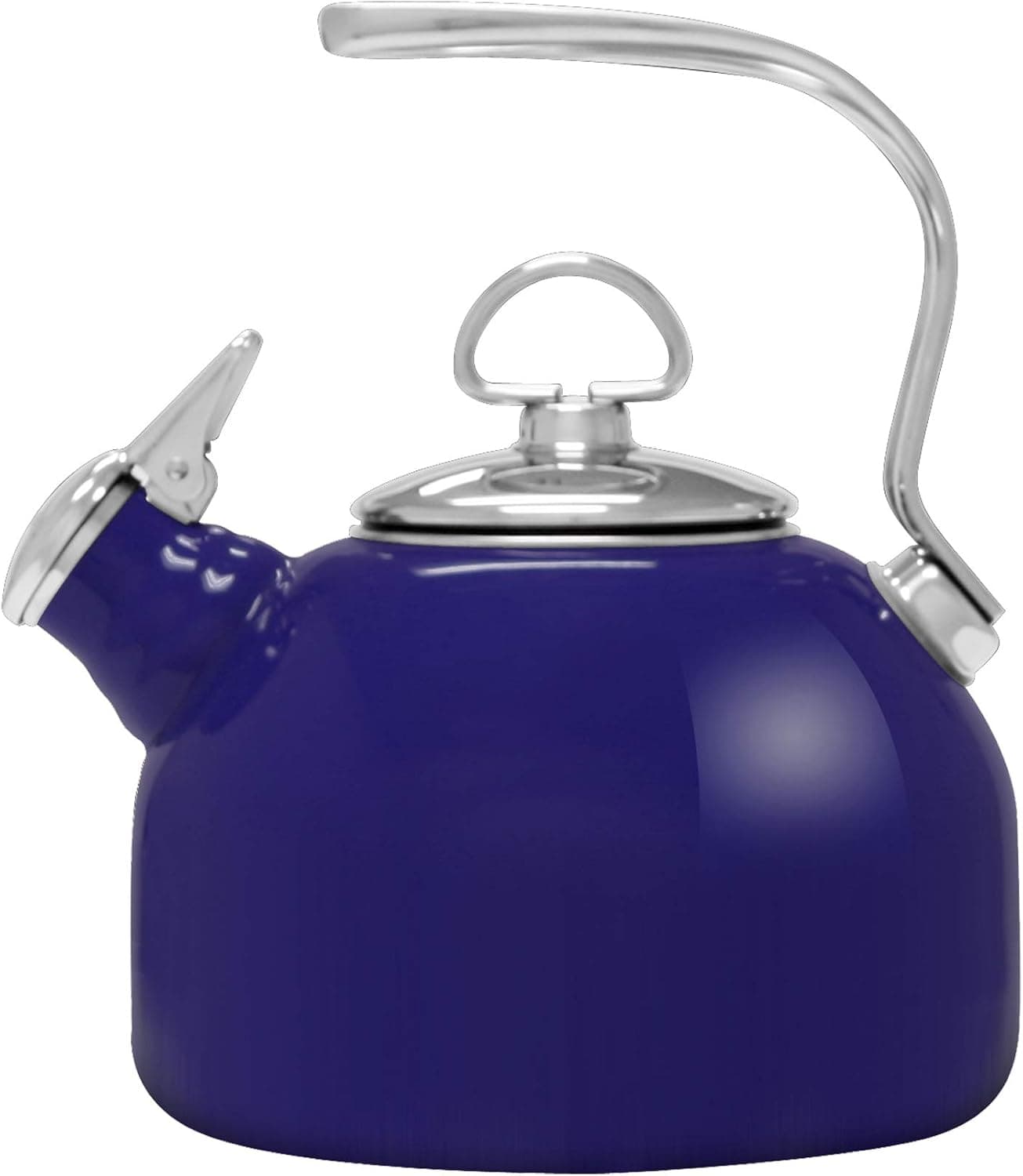 Chantal Classic Enamel-on-Steel Whistling Teakettle, 1.8 quarts, Cobalt Blue