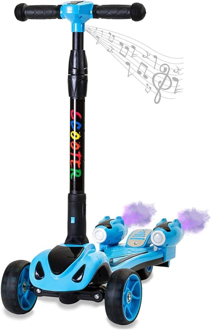 Glare Wheel Kids Rocket Kick Scooter Real Smoke Portable Foldable