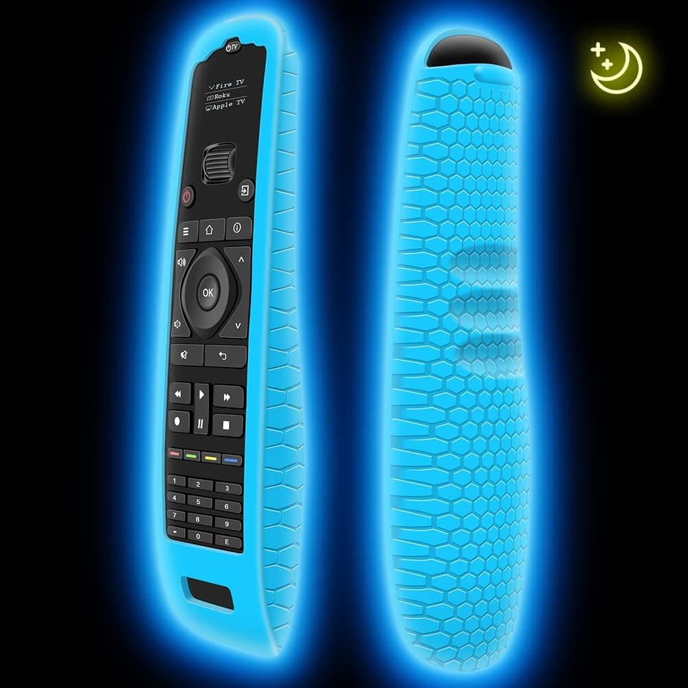 Case for SofaBaton U1 Universal Remote, Silicone Cover for SofaBaton TV Remote Controller Skin Protective Universal Replacement Rubber Back Sleeve Holder Skin New Battery Protector (Glow Blue)