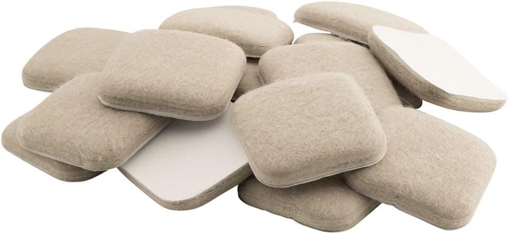 SoftTouch 4715895N Extended Wear Felt Furniture Pads for Hard and Uneven Surfaces, 1-1/2 Inch, Linen, 16 Count