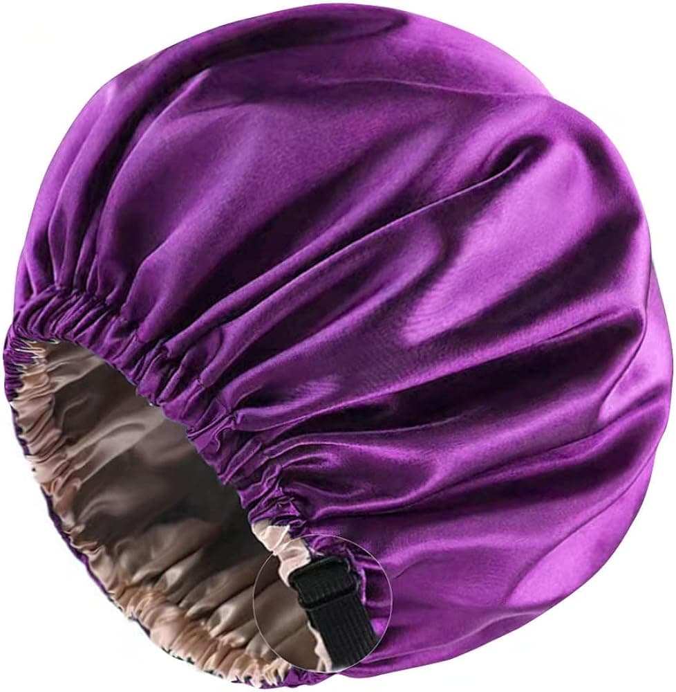 ANIEVIER Satin Bonnet Silk Bonnet for Sleeping,Hair Bonnet for Women,Double Layer Night Sleep Cap for Curly Natural Hair